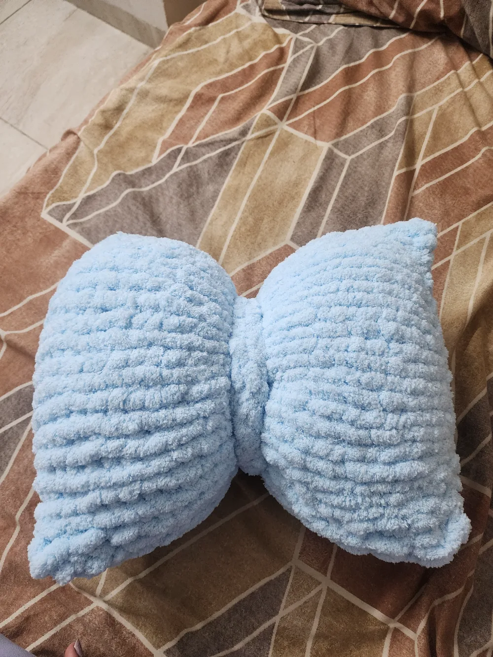 Bow Shaped Crocheted Cushion